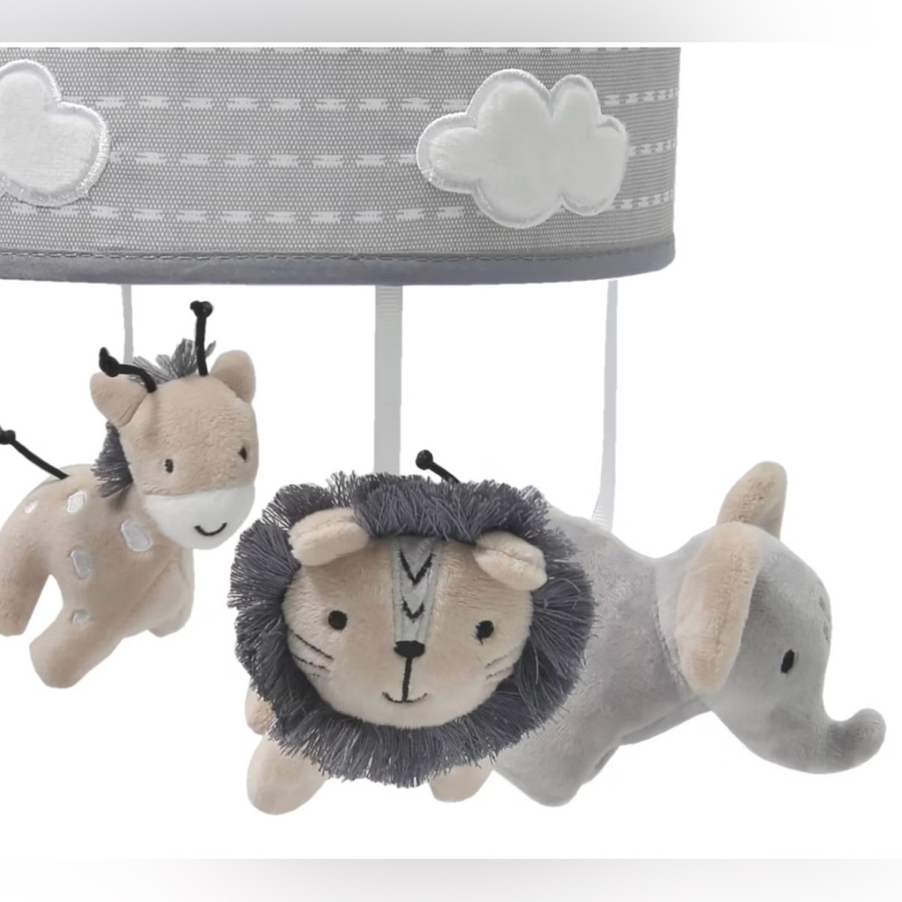 Lambs & Ivy Jungle Safari Musical Crib Mobile | Neutral Baby Nursery Decor - Picture 7 of 8